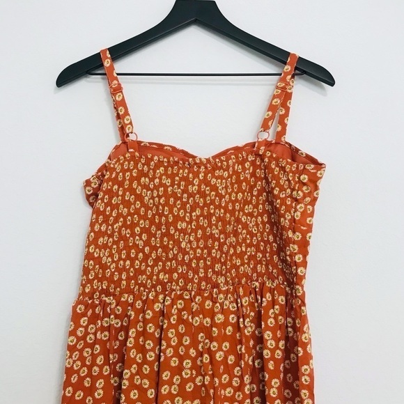 New! Lily Rose Bohemian 70s Ditsy Floral Daisies Smocked Corset Skater Dress - Picture 6 of 10